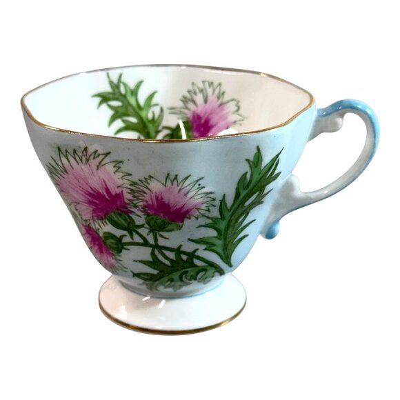 Vintage Foley Teacup and Saucer Glengarry Thistle Pattern Bone China England - Picture 12 of 14